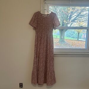 Floral Print Maxi Dress - Rust